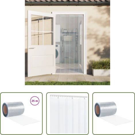 vidaXL Cortinas para estancias - Rollo de cortina de tiras PVC 2,6mm x 300mm 25 m