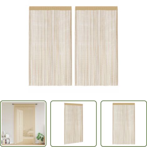 vidaXL Cortinas para ventana -  Cortinas de flecos 2 piezas 140x250 cm beige