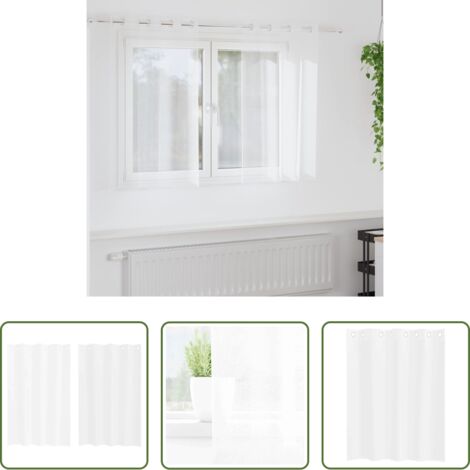 vidaXL Cortinas translúcidas -  Cortina de Voilé con cortinas 2 pcs 140 x 140 cm Poliéster