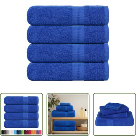 vidaXL Cotone -  Asciugamani da doccia FROGN 4 pezzi Blu 70x140 cm 360 g/m²