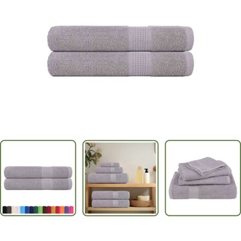 vidaXL Cotone -  Asciugamani FROGN 2 pz Grigio 100x200 cm 360 g/m²
