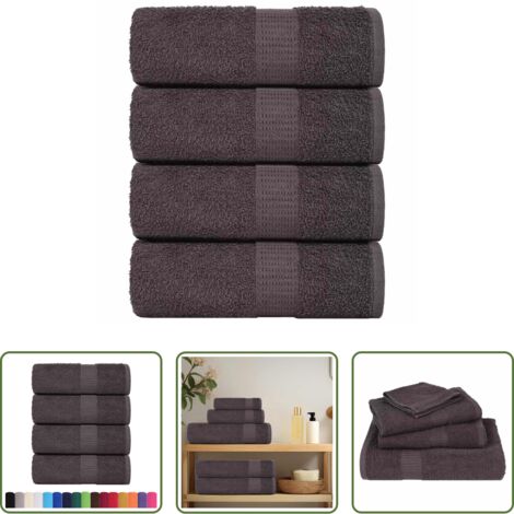 vidaXL Cotone -  Asciugamani per ospiti FROGN 4 pz Antracite 30x50 cm 360 g/m²