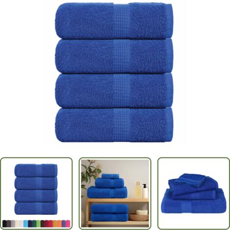 vidaXL Cotone -  Asciugamani per ospiti FROGN 4 pz Blu 30x50 cm 360 g/m²