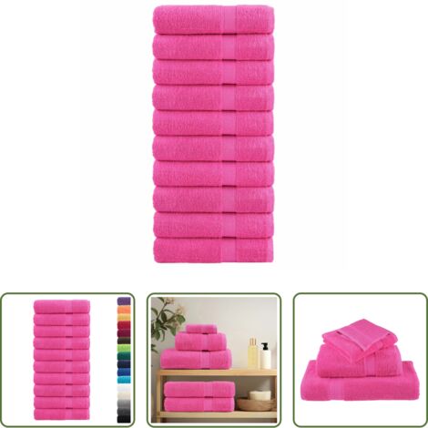 vidaXL Cotone -  Asciugamani Premium SOLUND 10 pz Rosa 50x100 cm 600 g/m²