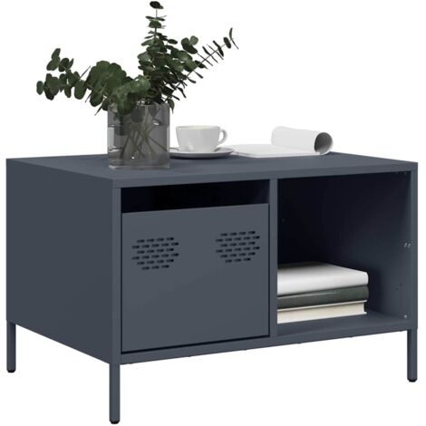 vidaXL Couchtisch Anthrazit 68,5x50x43,5 cm Kaltgewalzter Stahl