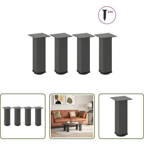 vidaXL Couchtisch -  Couchtischbeine 4 Stk. Anthrazit 42-44 cm Stahl