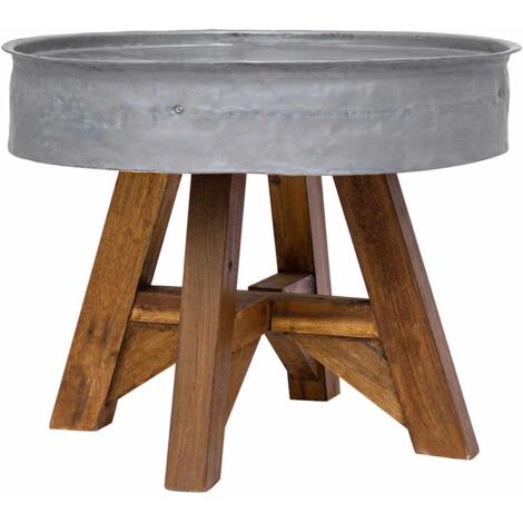 vidaXL Couchtisch Gemischtes Altholz 60x45 cm Silbern