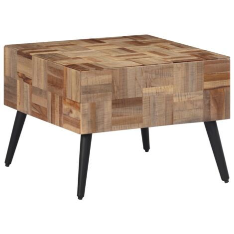 vidaXL Couchtisch grau 55x55x40 cm massivem Recyclingteak