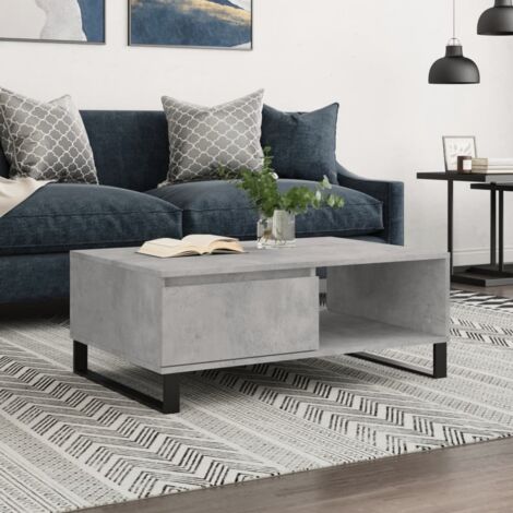 vidaXL Couchtisch grau Beton 90x60x35 cm aus Spanplatte