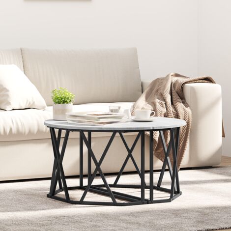 vidaXL Couchtisch Grau Sonoma Verarbeitetes Holz 80 x 80 x 42 cm
