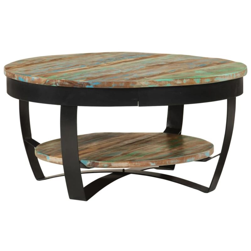 Couchtisch Mit Ablage Altholz Massiv 65x32 Cm Vidaxl