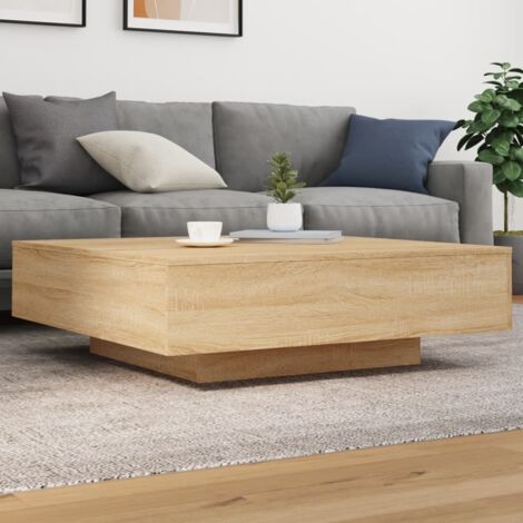 vidaXL Couchtisch mit LED-Lichtern Sonoma-Eiche 100x100x31 cm