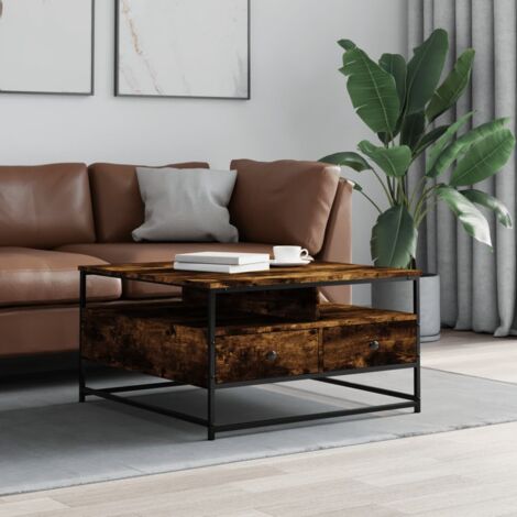 vidaXL Couchtisch Raucheiche 80x80x45 cm aus Holzwerkstoff