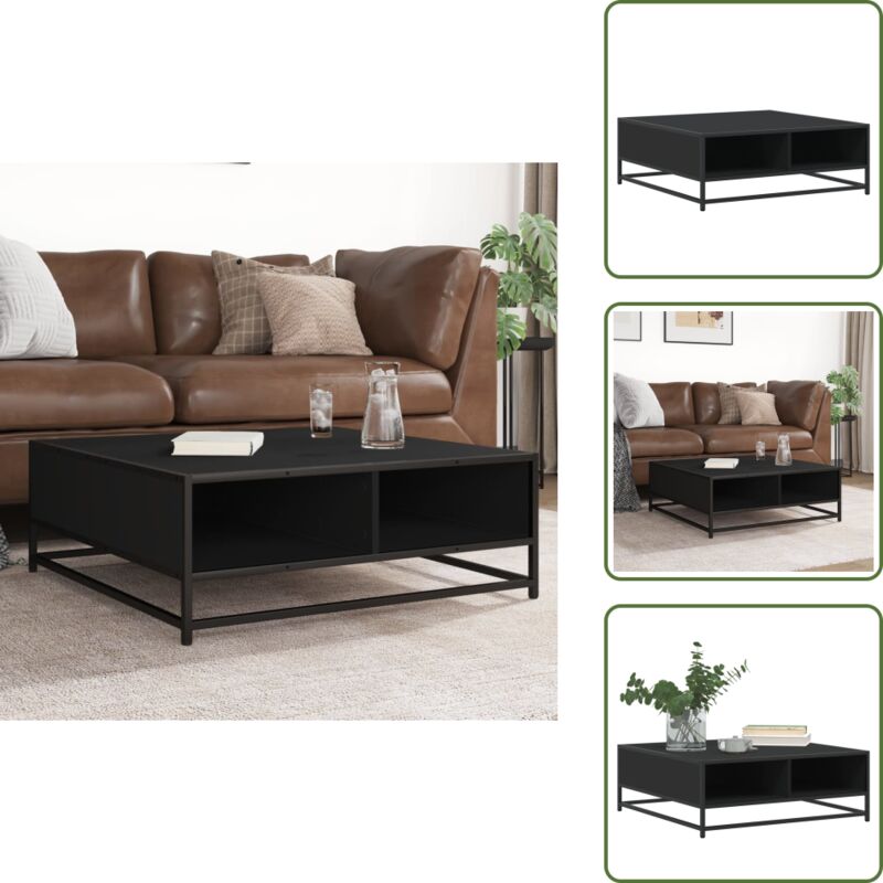 The Living Store - Vidaxl Couchtisch Schwarz 80x80x30 Cm Holzwerkstoff Und Metall