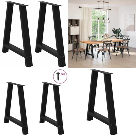 vidaXL Couchtischbeine A-Form 2 Stk. Schwarz 80x(72-73) cm Stahl