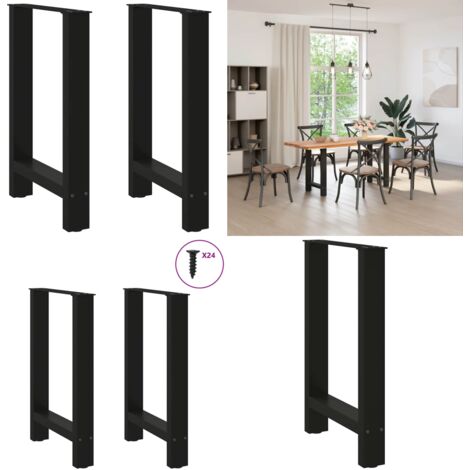 vidaXL Couchtischbeine Schwarz 2 Stk. 60x(72-73) cm Stahl
