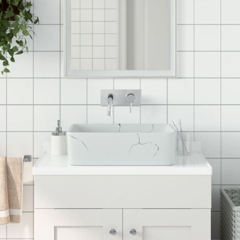 vidaXL Countertop Basin White Rectangular 46x35,5x13 cm Ceramic