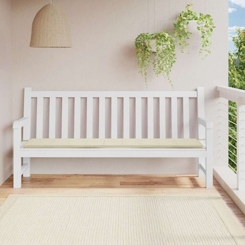 Vidaxl - Coussin de banc de jardin crème 200x50x3 cm tissu oxford
