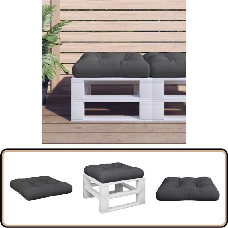 vidaXL Coussin de palette noir 58x58x10 cm tissu