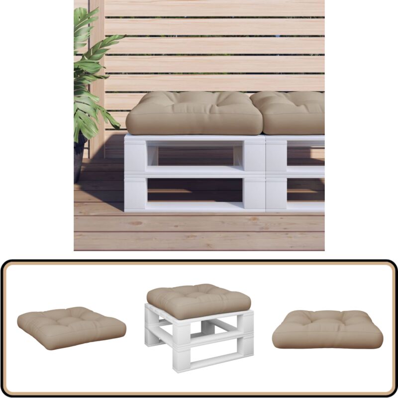 Vidaxl - Coussin de palette taupe 60x60x12 cm tissu