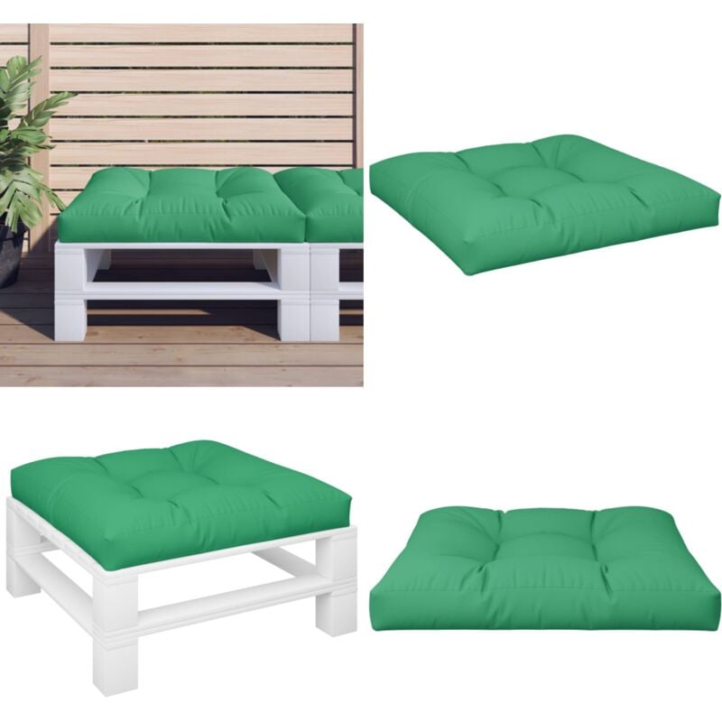 Vidaxl - Coussin de palette vert 70x70x12 cm tissu