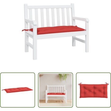vidaXL Coussin de terrasse - Coussin de banc de jardin rouge 100x50x7 cm tissu oxford