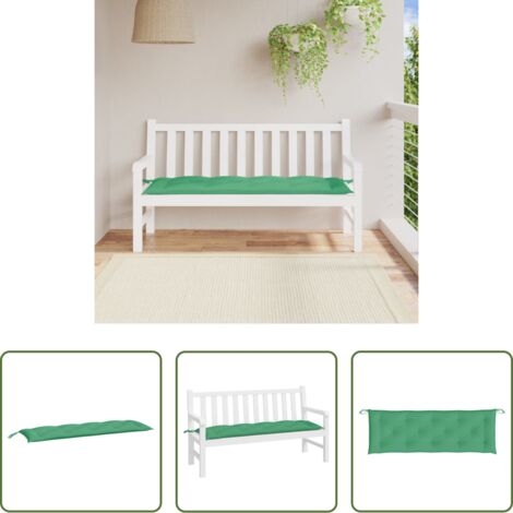 vidaXL Coussin de terrasse -  Coussin de banc de jardin vert 150x50x7 cm tissu oxford