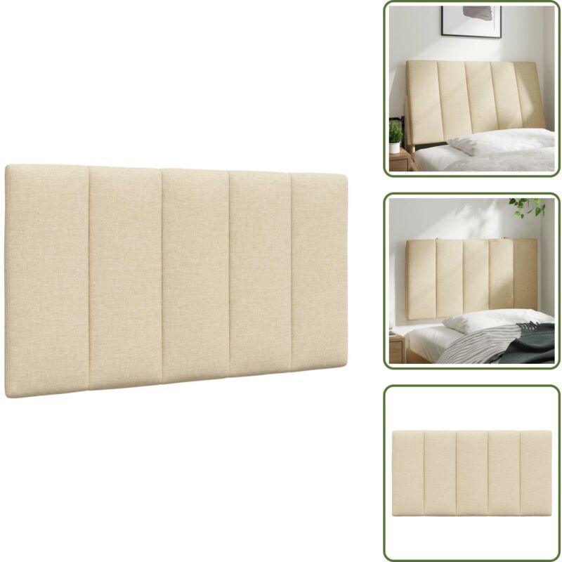 The Living Store - vidaXL Coussin de tête de lit crème 80 cm tissu