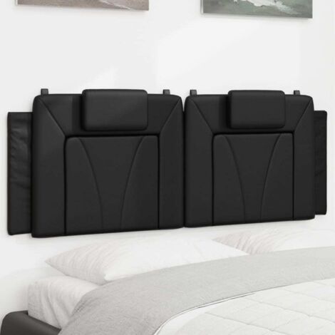 vidaXL Coussin de tête de lit noir 140 cm similicuir