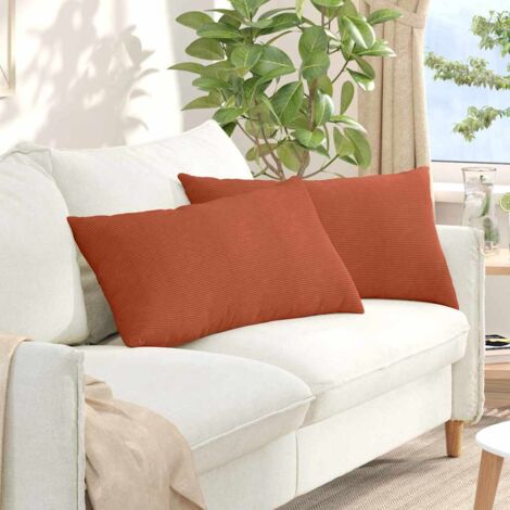 vidaXL Coussins de canapé 2 pcs Rouge orange 80 x 40 cm