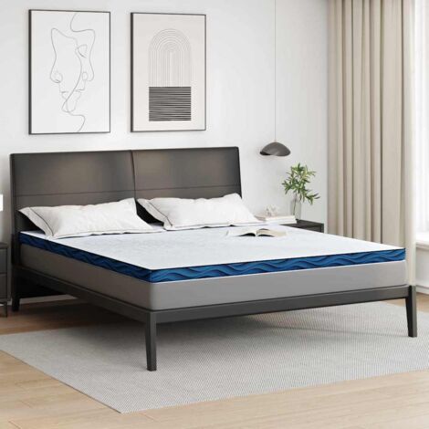 vidaXL Coussins de Matelas Blanc et bleu 200 x 200 cm