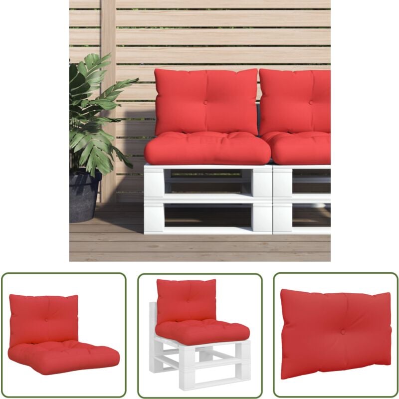 VidaXL Coussins de palette lot de 2 rouge tissu