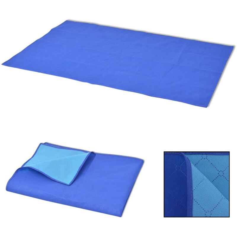 Vidaxl - Couverture de pique-nique Bleu et bleu clair 150 x 200 cm