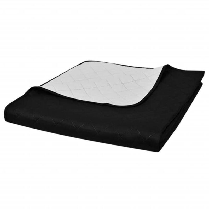 Vidaxl - Couvre-lit à double face matelassé Noir/Blanc 170x210 cm