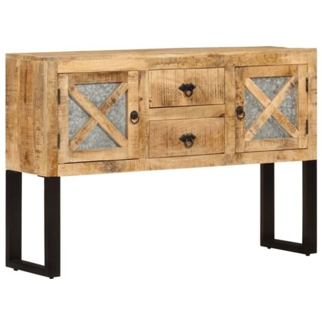 vidaXL Credenza 110x30x74 cm in Legno di Mango Grezzo