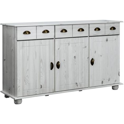 Mobile Credenza 134x39x79,5 cm in Legno Massello di Pino Colori Diversi