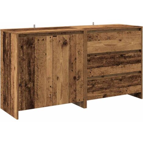 vidaXL Credenza 2 pz Legno Antico in Legno Multistrato