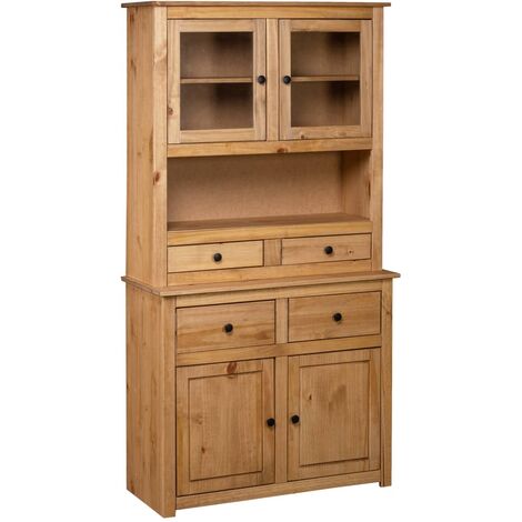 vidaXL Credenza 93x40,5x180 cm in Legno Massello di Pino Panama Range