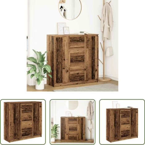 vidaXL Credenza antica -  Credenza con Cassetti Legno Antico 100,5x35x98,5 cm Truciolato