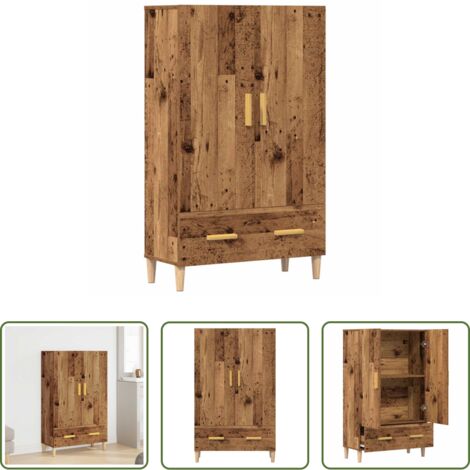 vidaXL Credenza antica -  Credenza Legno Antico 70x31x115 cm in Legno Multistrato