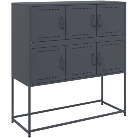 vidaXL Credenza Antracite 100,5x39x107 cm in Acciaio