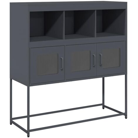 vidaXL Credenza Antracite 100,5x39x107 cm in Acciaio Laminato a Freddo