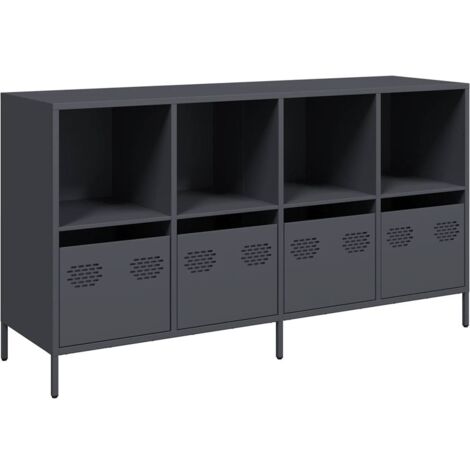 vidaXL Credenza Antracite 135x39x73,5 cm in Acciaio Laminato a Freddo