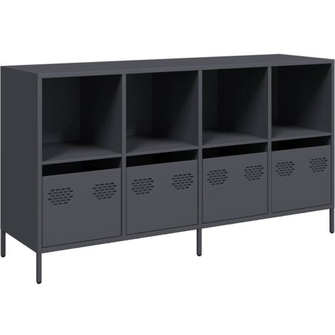 vidaXL Credenza Antracite 135x39x73,5 cm in Acciaio Laminato a Freddo