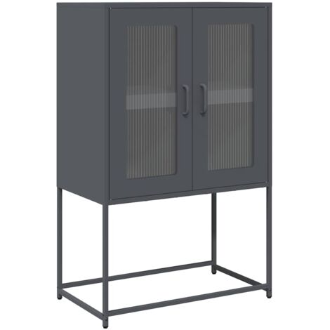 vidaXL Credenza Antracite 68x39x107 cm Acciaio