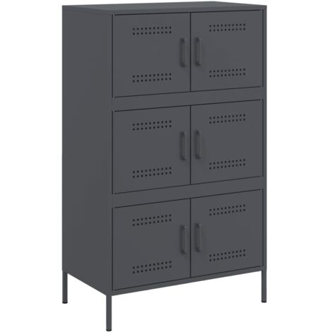 vidaXL Credenza Antracite 68x39x113 cm in Acciaio