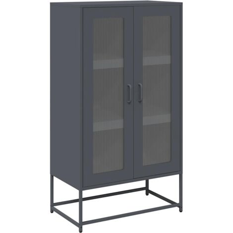 vidaXL Credenza Antracite 68x39x123 cm Acciaio