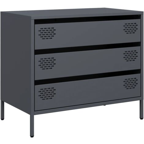 vidaXL Credenza Antracite 68x39x58,5 cm in Acciaio Laminato a Freddo