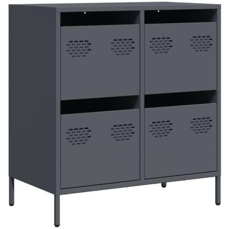 vidaXL Credenza Antracite 68x39x73,5 cm in Acciaio Laminato a