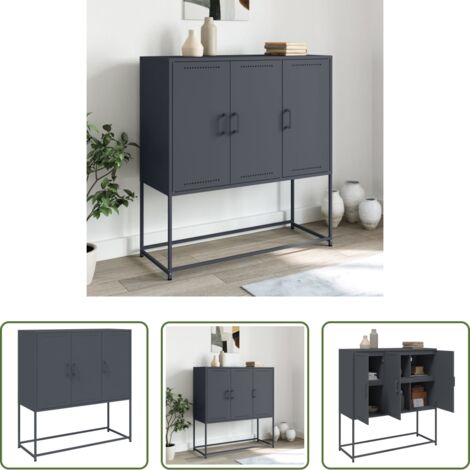 vidaXL Credenza antracite -  Credenza Antracite 100,5x39x107 cm in Acciaio